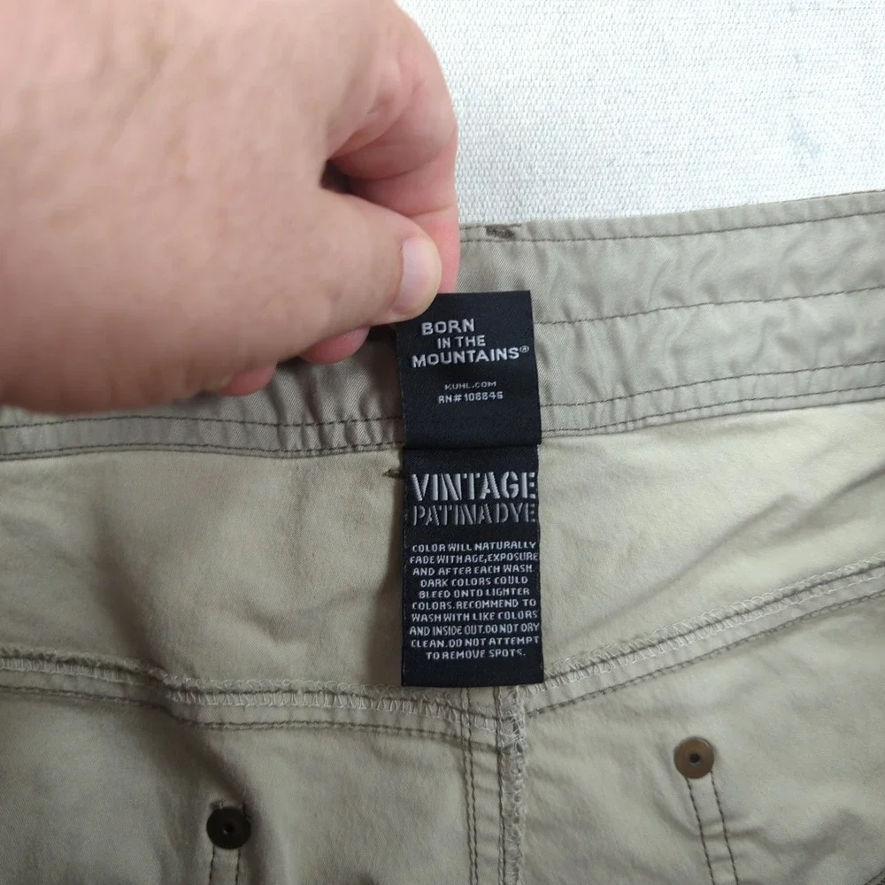 Kuhl Pants Mens 36x31* Khaki Revolvr Outdoot Hiking Camping Casual Hemmed